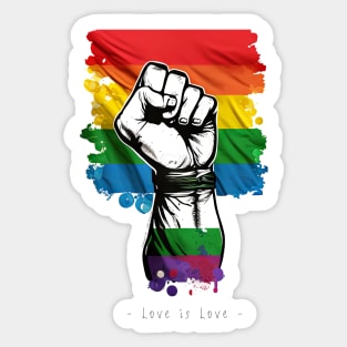 Love is Love - Pride Hand T-Shirt Design #1 (for white Background) Sticker